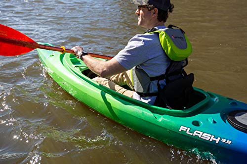 Perception Flash 9.5 | Sit Inside Kayak for Fishing and Fun | Two Rod Holders | Multi-Function Dash | 9' 6" | Earth (9331900190)