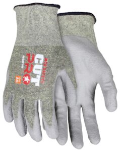 mcr safety 9828pul cut pro 18 gauge hypermax work glove, cut protection, polyurethane coated palm & fingertips, large