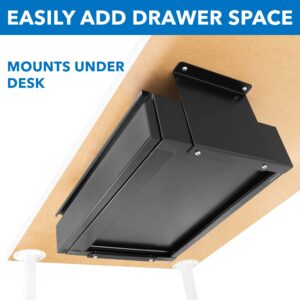 Mount-It! Under Desk Pull-Out Drawer Kit with Laptop and Tablet Shelf | Office Storage Organizer | Mounts to Desktops Tables and Workbenches Over 0.71 Inches Thick | Matte Black