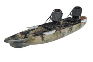 brooklyn 13.0 pro tandem kayak 12-foot, 8 inch 2 or 3 person sit on top fishing kayak (green camo)