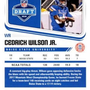 2018 Score #418 Cedrick Wilson Jr. Rookie Boise State Broncos Football NFL