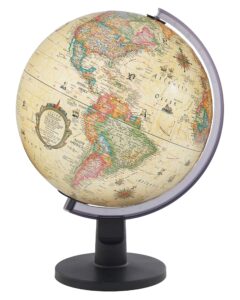 replogle spotter 12" (30cm) diameter world globe, desktop model (antique illuminated)
