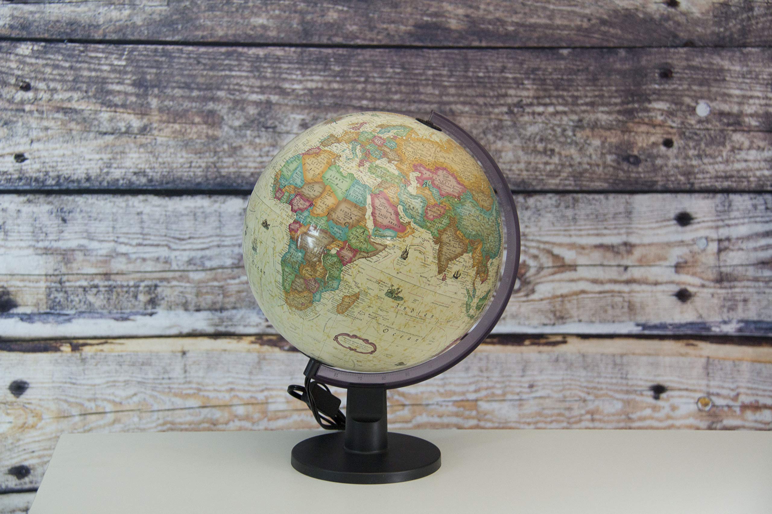 Replogle Spotter 12" (30cm) diameter World Globe, Desktop model (ANTIQUE ILLUMINATED)