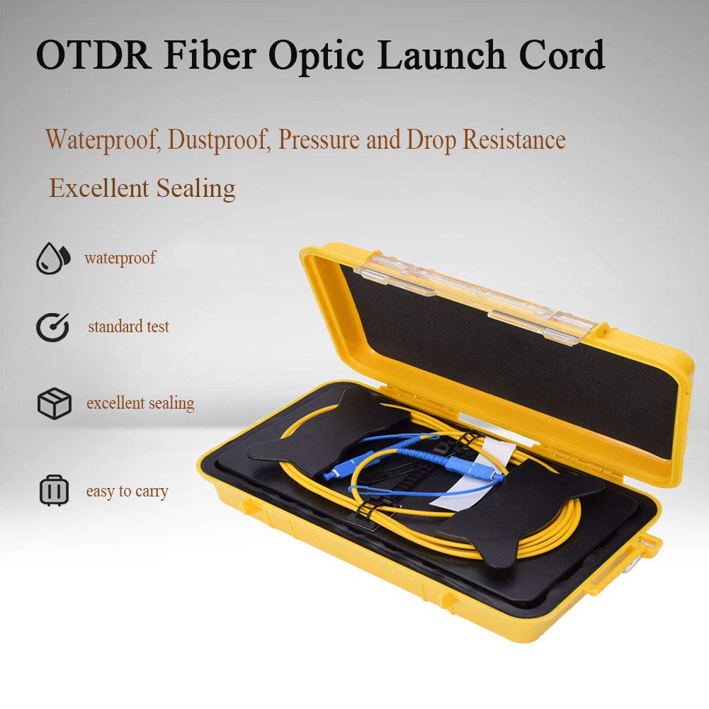 OTDR Launch Cable Dead Zone Kit, SC/UPC-SC/UPC Fiber Optic Launch Cable Single Mode 500M with Storage Box