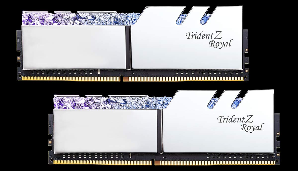 G.Skill 32GB DDR4 Trident Z Royal Silver 3600Mhz PC4-28800 CL16-19-19-39 1.35V Dual Channel Kit 2x16GB