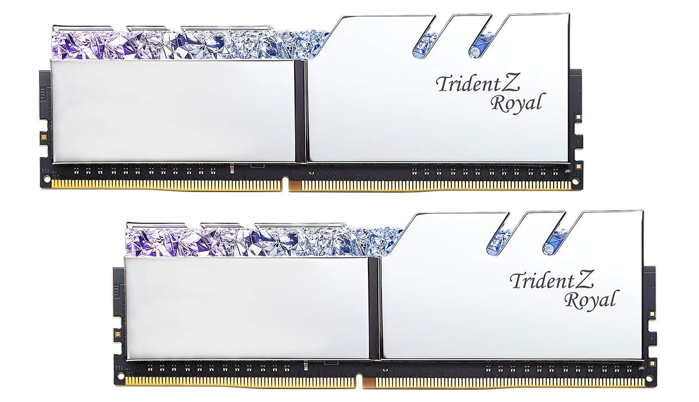 G.Skill 32GB DDR4 Trident Z Royal Silver 3600Mhz PC4-28800 CL16-19-19-39 1.35V Dual Channel Kit 2x16GB