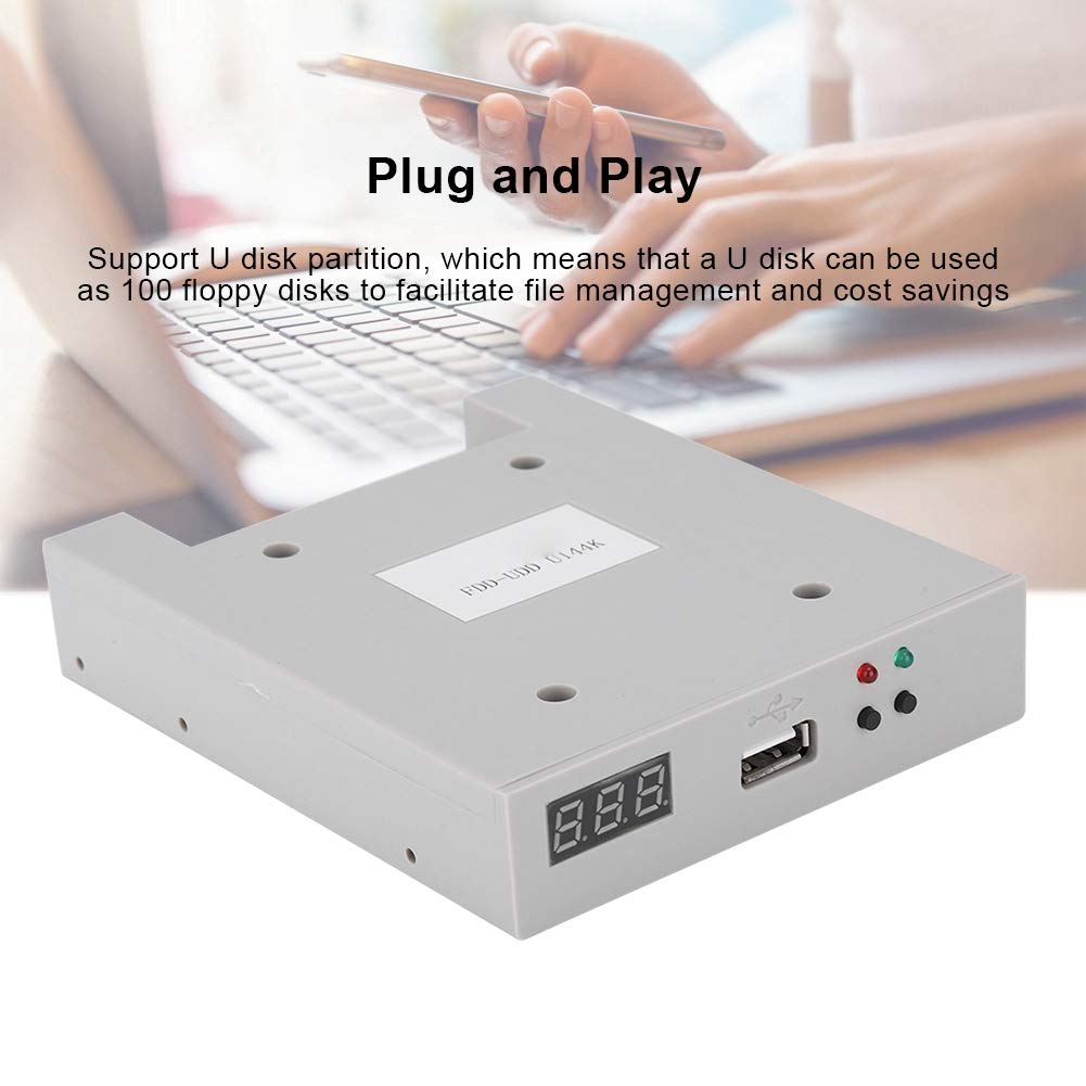 USB Floppy Emulator, 3.5" FDD UDD U144K 1.44MB USB SSD Floppy Drive Emulator for Industrial Controllers