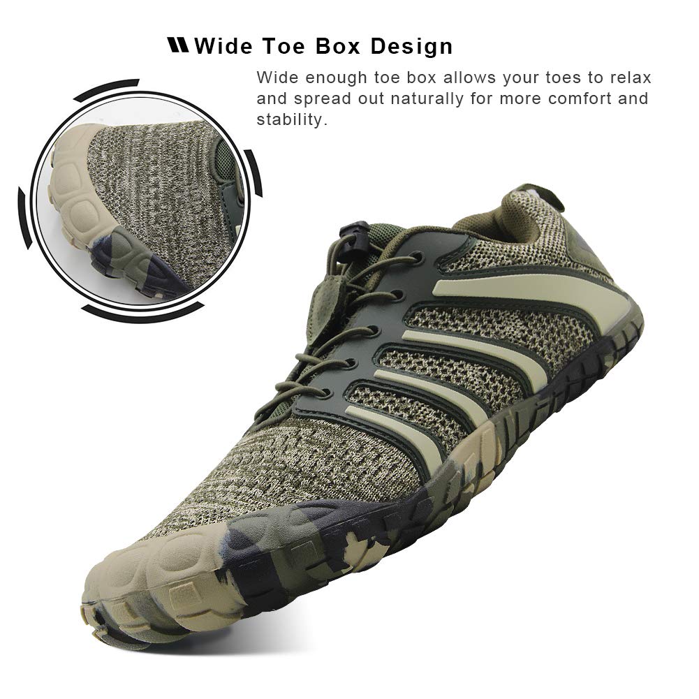 Oranginer Men's Barefoot Shoes Lightweight Athletic Trail Running Shoes Men Camouflage Size 10