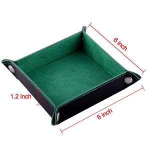 SIQUK 6 Pieces Dice Tray Velvet Folding Square Holder for Dice Games Like RPG, DND, and Other Table Games, 6 Colors