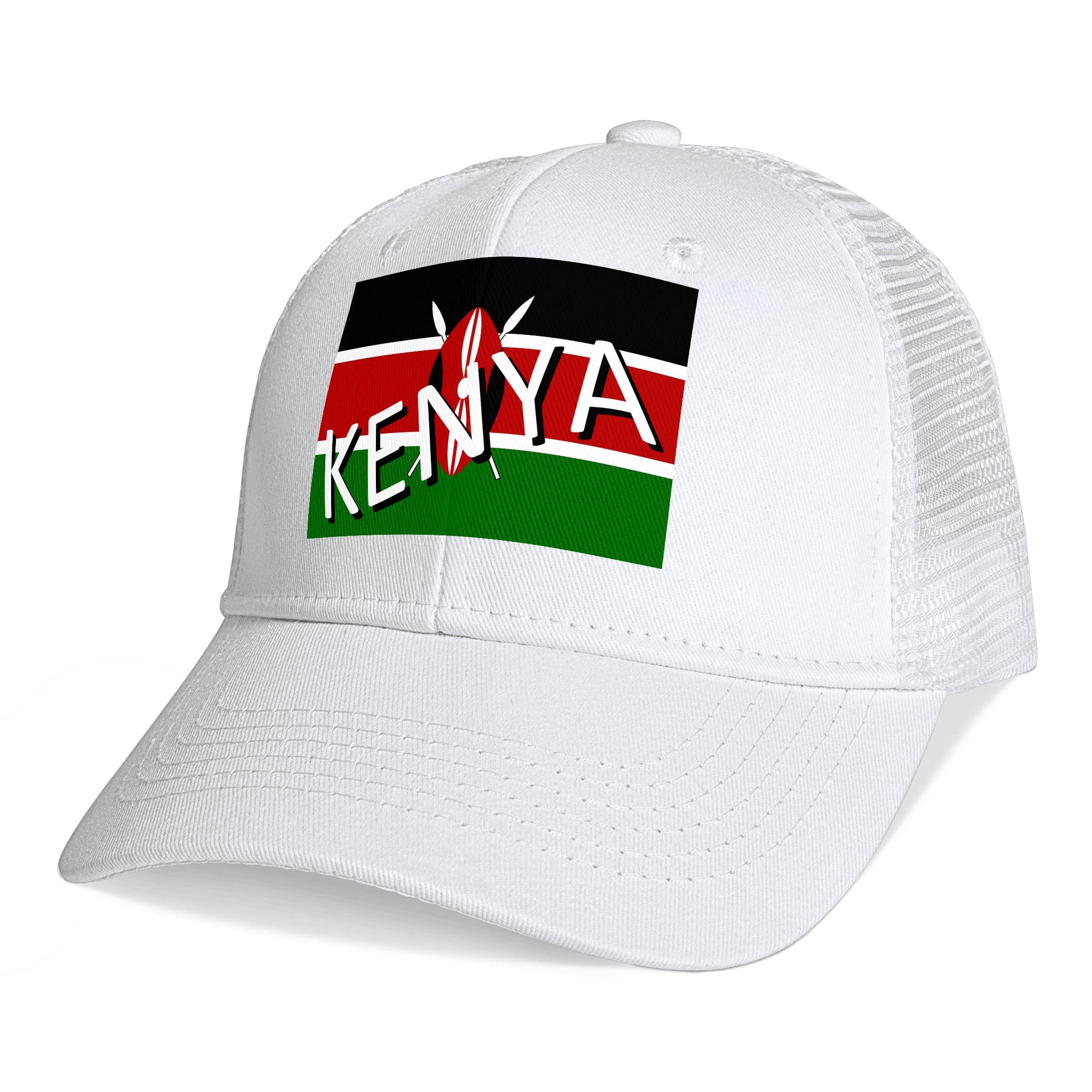 Fashion for Men and Women Kenya Kenyan Flag Duck Tongue Mesh Hat Baseball Cap Outdoor Leisure Cap