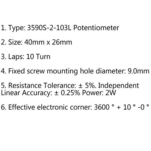 Gump's grocery 10K Ohm 3590S-2-103L Rotary Wirewound Precision Potentiometer Pot 10 Turns