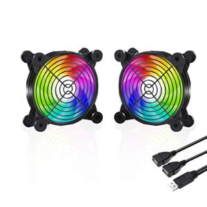 uphere u1206 usb fan dual-ball bearings rainbow led silent 120mm fan for computer cases computer cabinet playstation xbox cooling