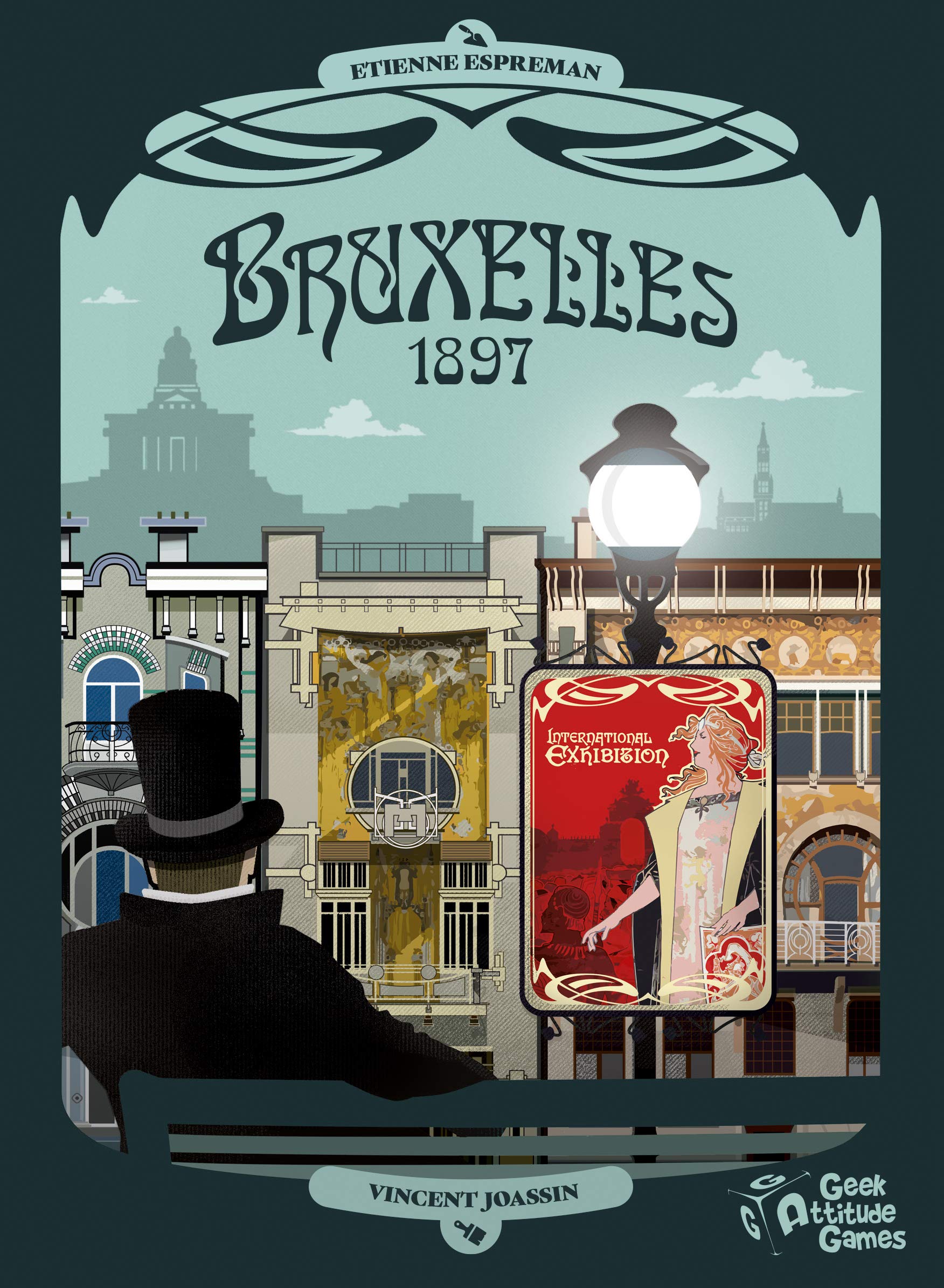 Geek Attitude: Burxelles 1897, Board Game, Sequel to Bruxelles 1893, 2 to 4 Players, 45-60 Minute Play Time, For Ages 10 and up