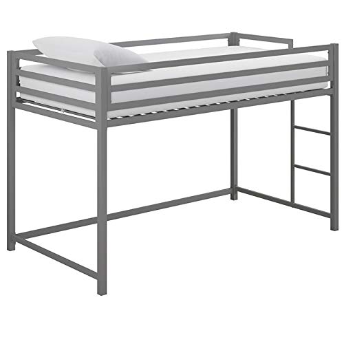 DHP Mabel Twin Metal Junior Loft Bed in Silver