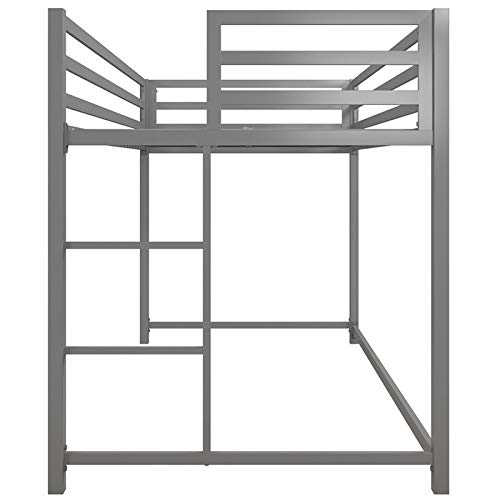 DHP Mabel Twin Metal Junior Loft Bed in Silver