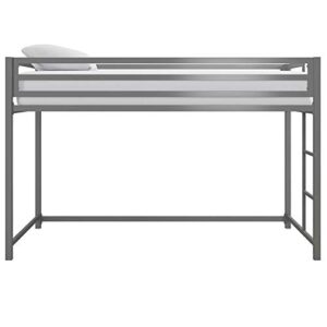 DHP Mabel Twin Metal Junior Loft Bed in Silver