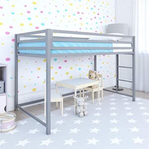 DHP Mabel Twin Metal Junior Loft Bed in Silver