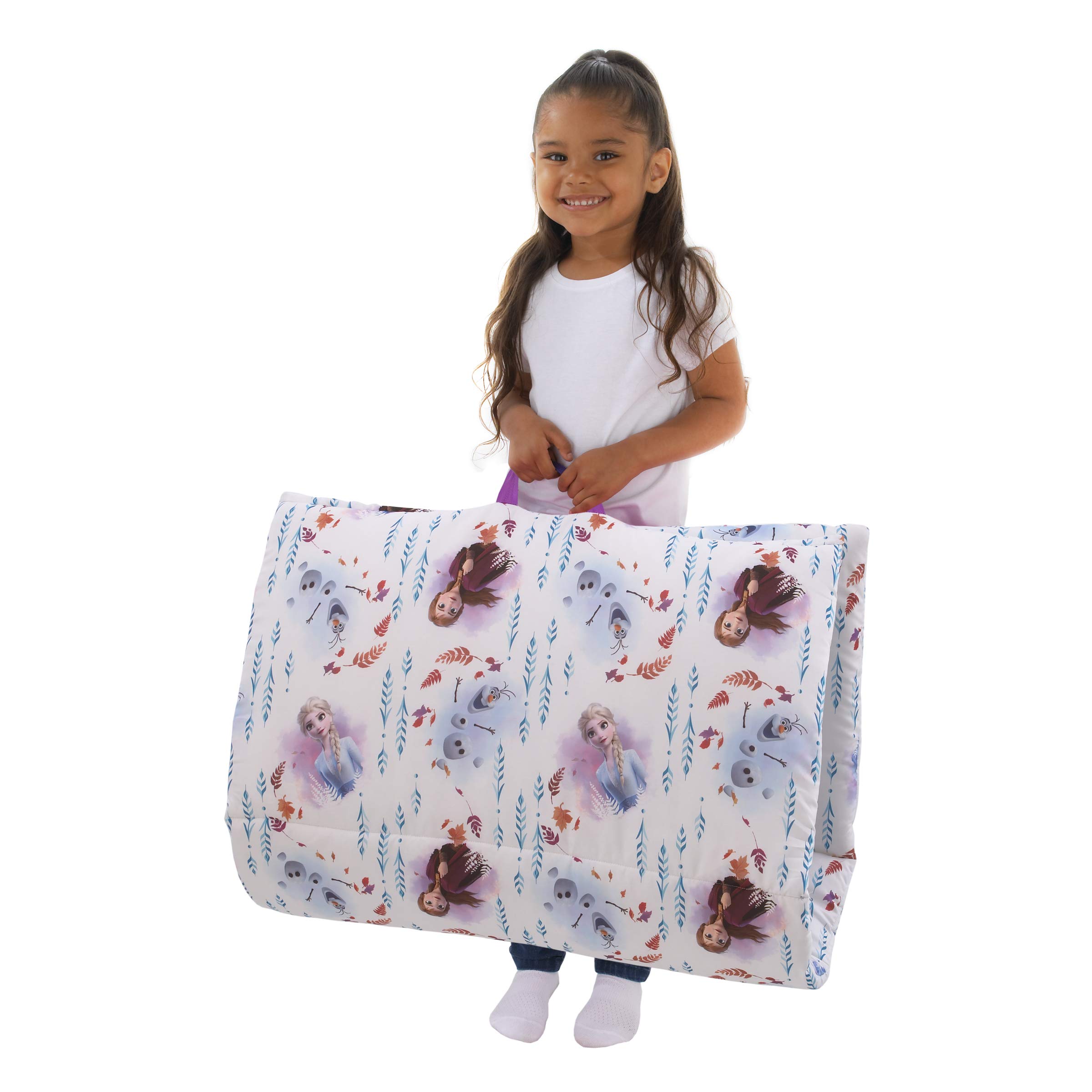 Disney Frozen 2 - Light Blue, Lavender and White All Deluxe Easy Fold Nap Mat