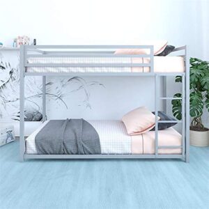 DHP Mabel Twin Over Twin Metal Bunk Bed in Silver