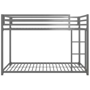 DHP Mabel Twin Over Twin Metal Bunk Bed in Silver