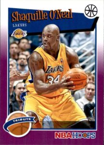 2019-20 panini hoops purple #283 shaquille o'neal los angeles lakers basketball card