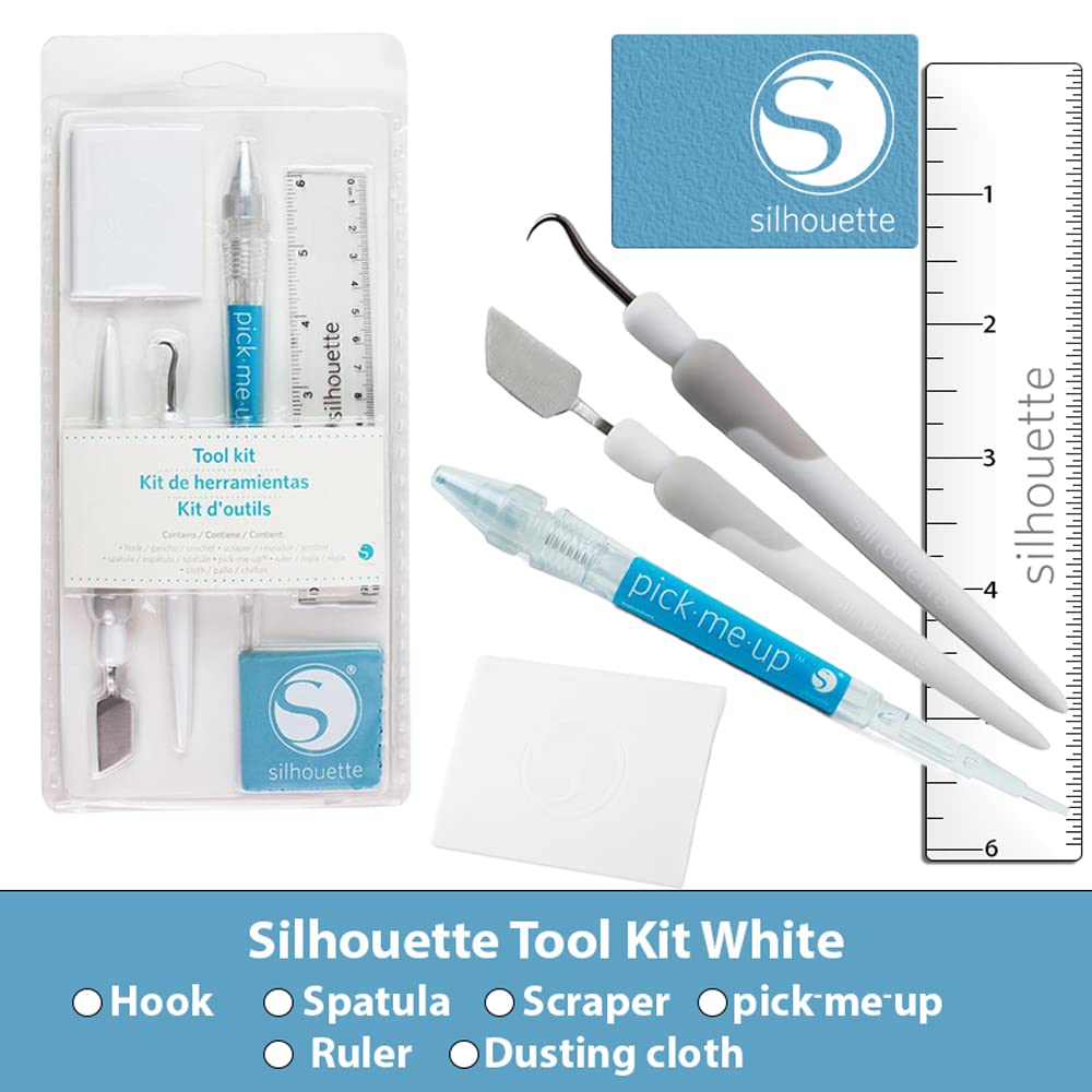 Silhouette Cameo 4 Extras Bundle with Extra AutoBlade, Tool Kit, Cutting mat and PixScan. Silhouette Handbook,10 Extra Designs - Black Edition