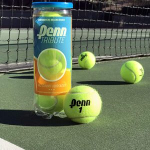 Penn Tribute All Courts Felt Pressurized Tennis Ball, 6 Cans, 18 Balls