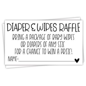 50 diaper and wipes raffle tickets - baby shower invitation insert - game activity for baby shower
