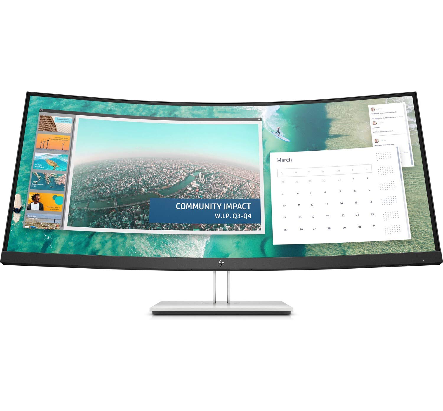 HP E344C 34" 21:9 VA LED Monitor, Black