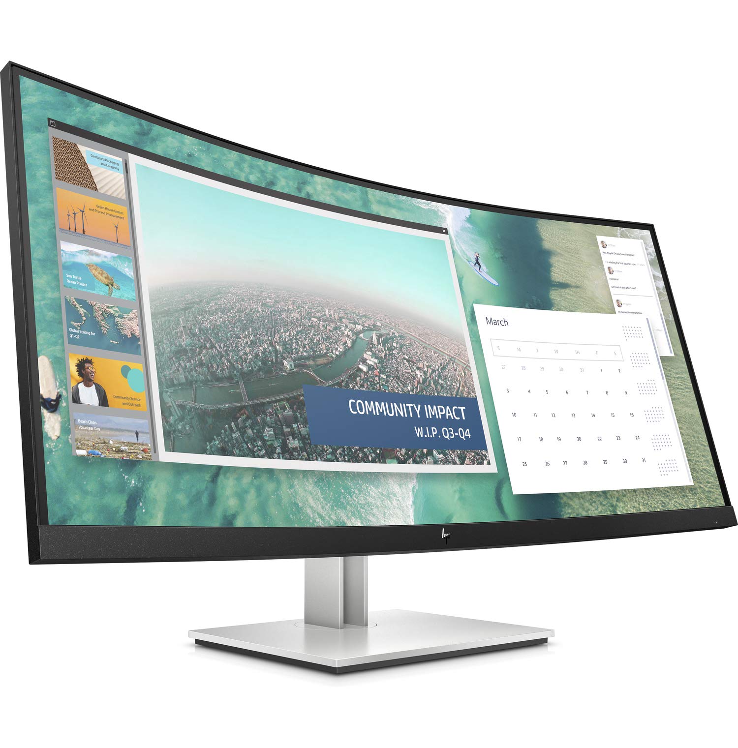 HP E344C 34" 21:9 VA LED Monitor, Black