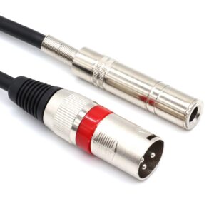 siyear 6.35 mm 1/4" female to xlr male adapter cable,quarter inch ts/trs to xlr 3 pin interconnect cable (5feet-1.5m)