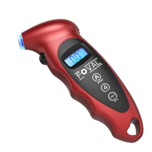 FOVAL Digital Tire Pressure Gauge 150 PSI for Car Truck Bicycle Instant Read with Backlit LCD and Non-Slip Grip, 4 Pack