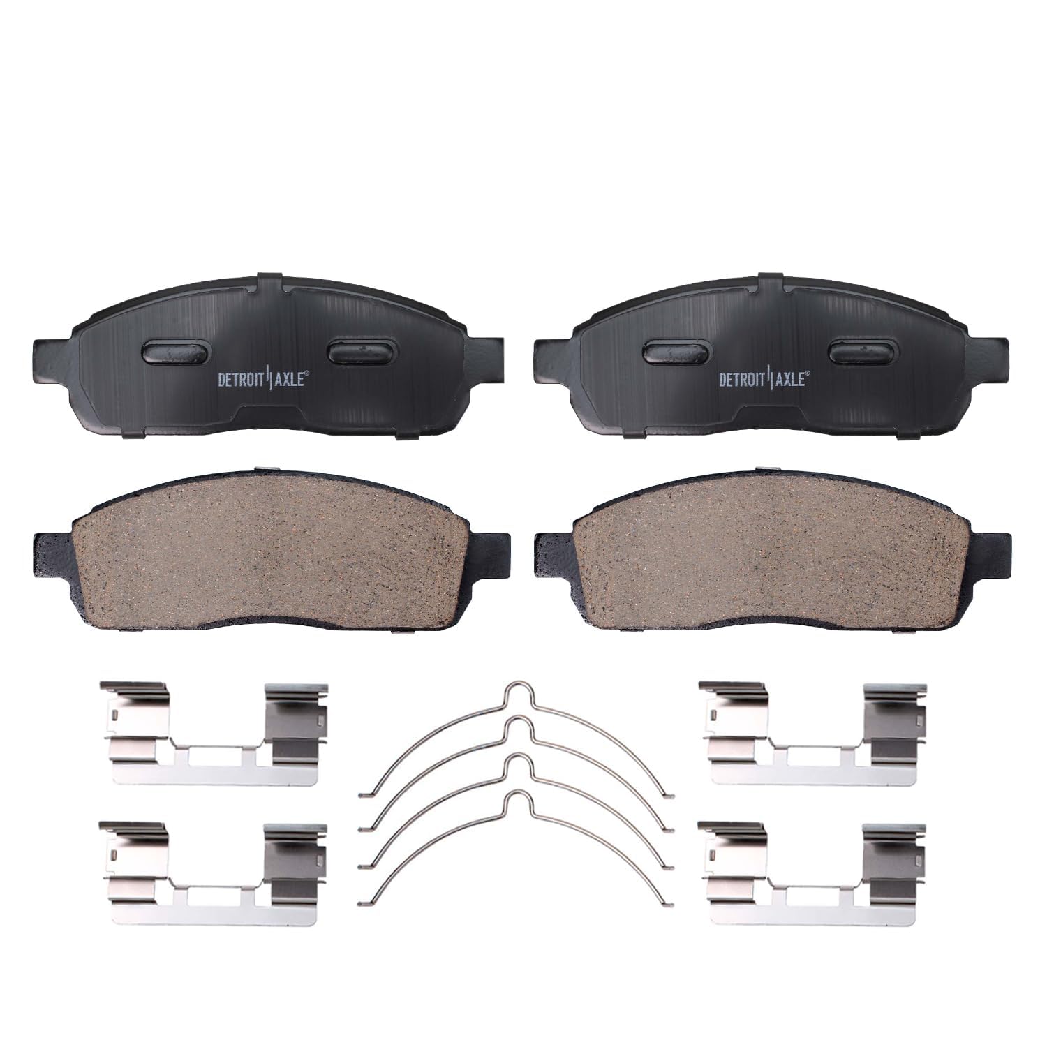 Detroit Axle - Brake Pads for 2004-2008 Ford F-150 Lincoln Mark LT, Ceramic Brake Pads w/Hardware Front & Rear 2005 2006 2007 Replacement Brakes