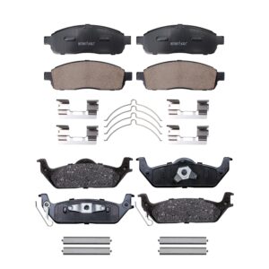 Detroit Axle - Brake Pads for 2004-2008 Ford F-150 Lincoln Mark LT, Ceramic Brake Pads w/Hardware Front & Rear 2005 2006 2007 Replacement Brakes