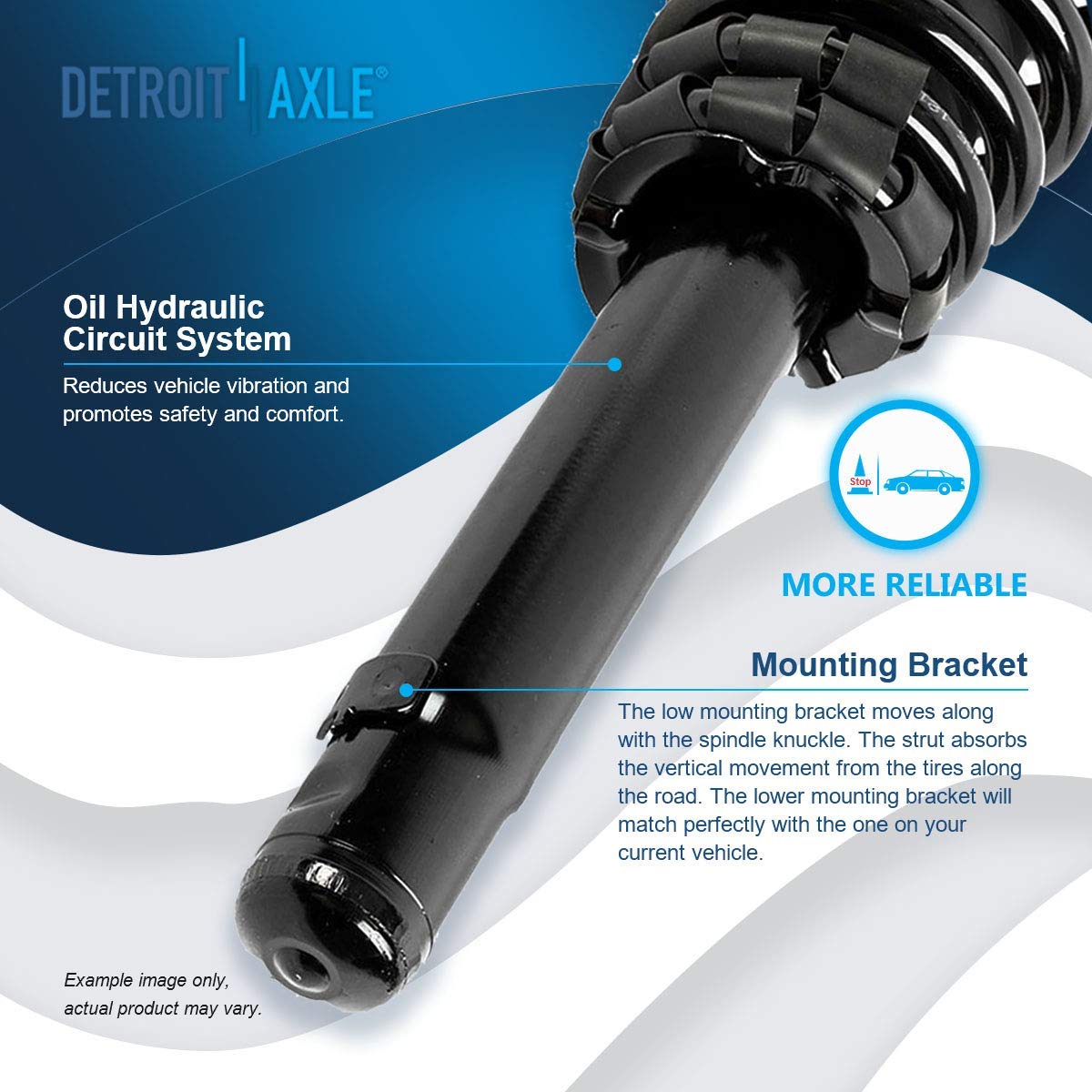 Detroit Axle - Struts Shocks for 2.5L 2010 2011 2012 Ford Fusion 10 11 Mercury Milan Complete 2 Front Struts with Coil Spring 2 Rear Shock Absorbers Replacement Ready Struts Assembly