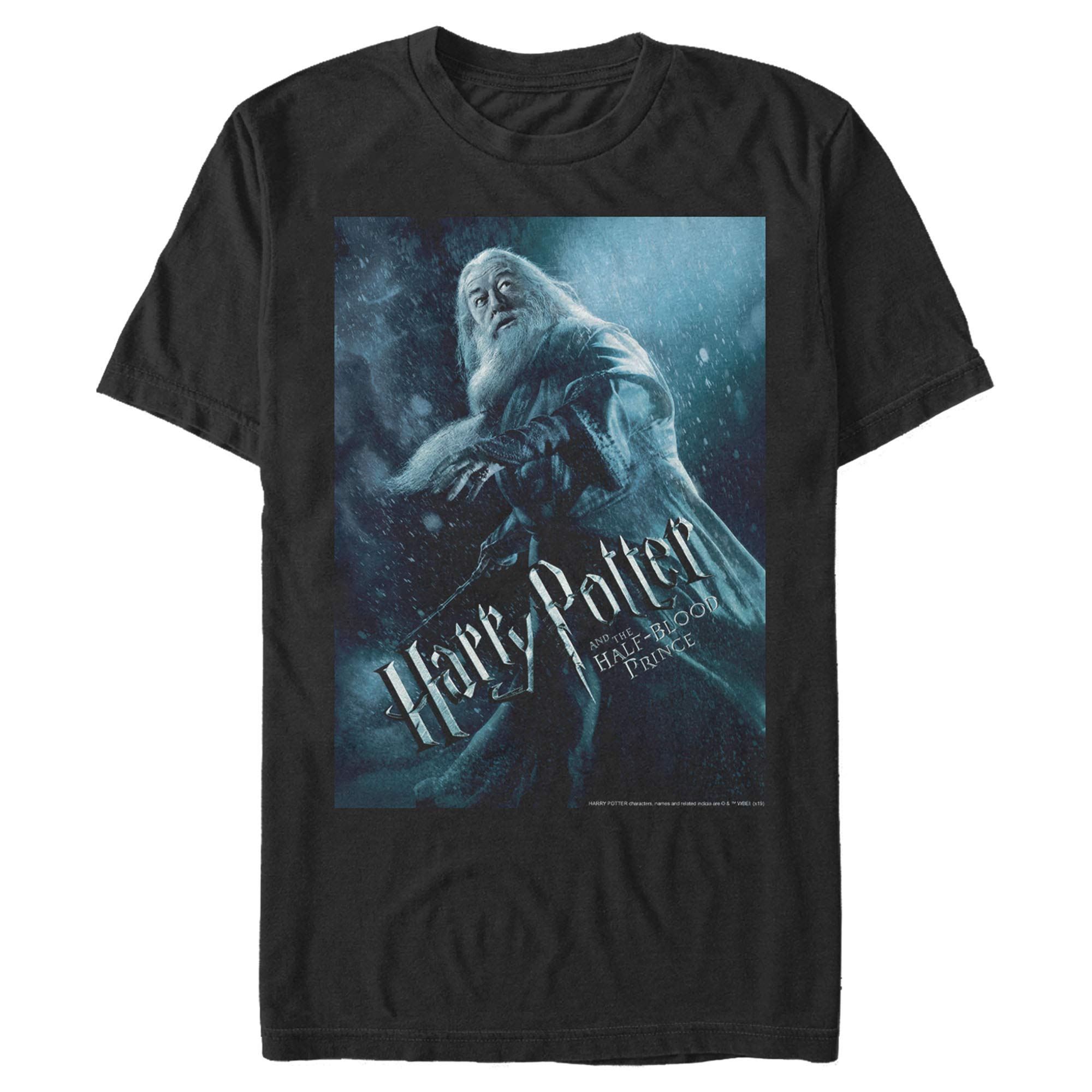 Harry Potter Men's Dumbledore Poster Short Sleeve Tee Shirt, Black, Large