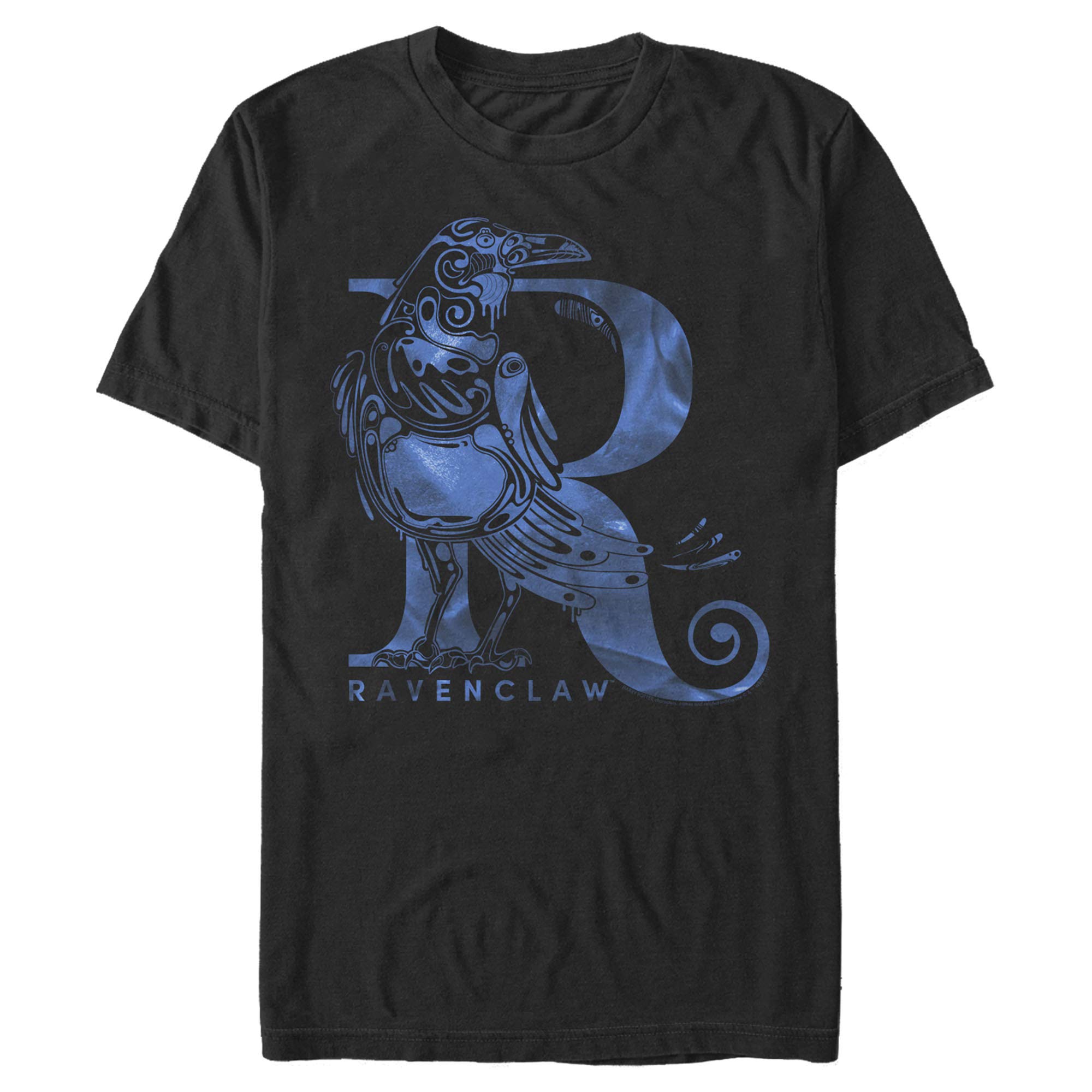 Harry Potter Men's Ravenclaw Short Sleeve Tee Shirt, Black, Large