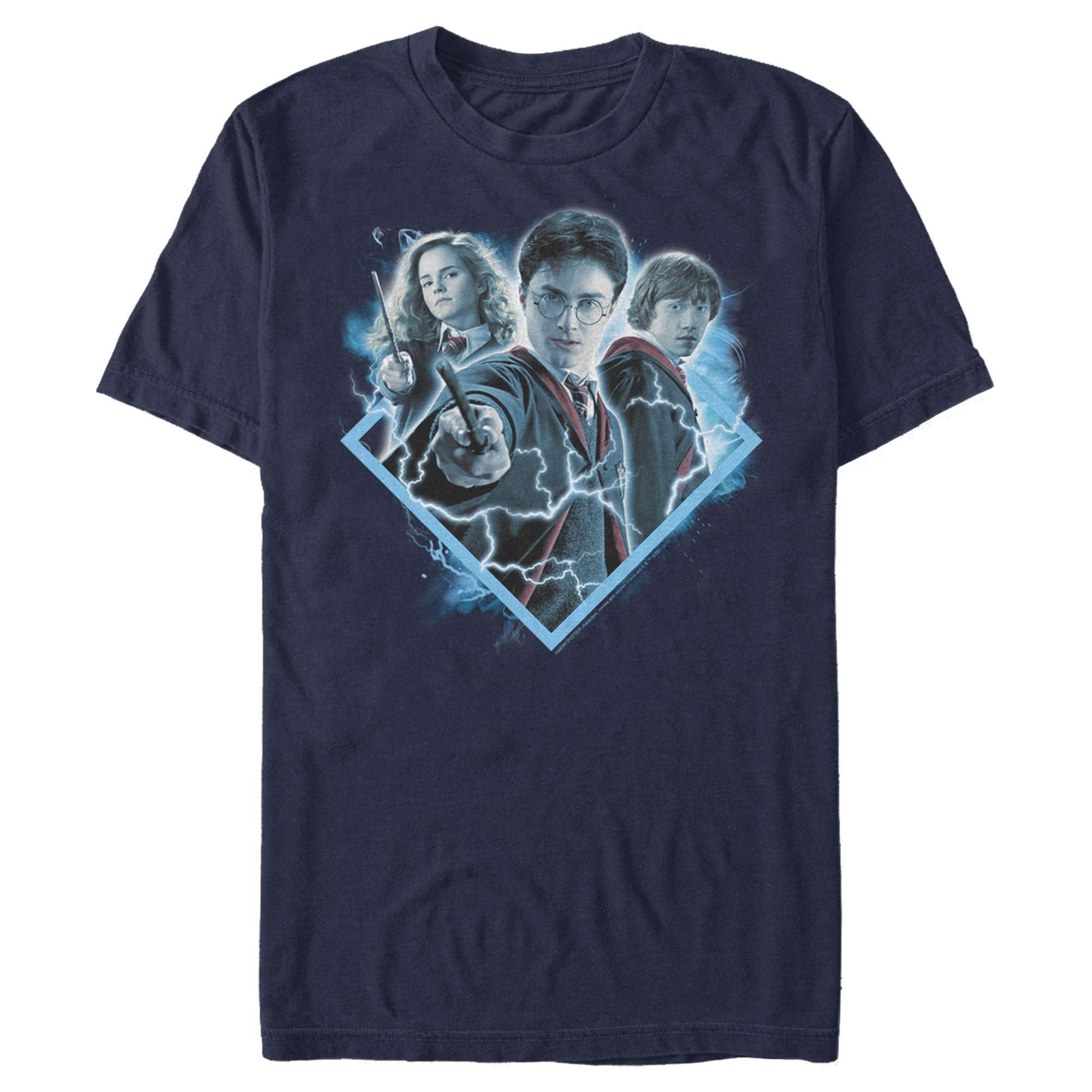 Harry Potter Men's Potter Trio T-Shirt, Navy, X-Large