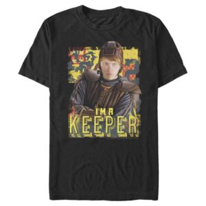 harry potter men's keeper ron t-shirt, black, large