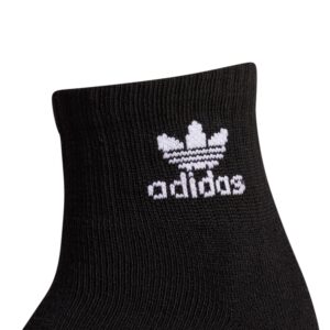 adidas Originals Kids-Boy's/Girl's Trefoil Cushioned Quarter Socks (6-Pair), White/Black, Large