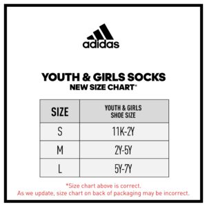 adidas Girl's Superlite 6-Pack Super No Show, White/Clear Aqua Blue/Black, Medium