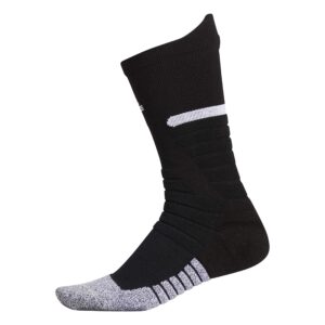 adidas Unisex Adizero Football Cushioned Crew Socks (1-Pair), Black/White, Large