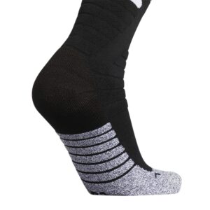 adidas Unisex Adizero Football Cushioned Crew Socks (1-Pair), Black/White, Large