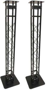 (2) black 7.2 ft dj lighting truss light weight dual totem system trussing tower
