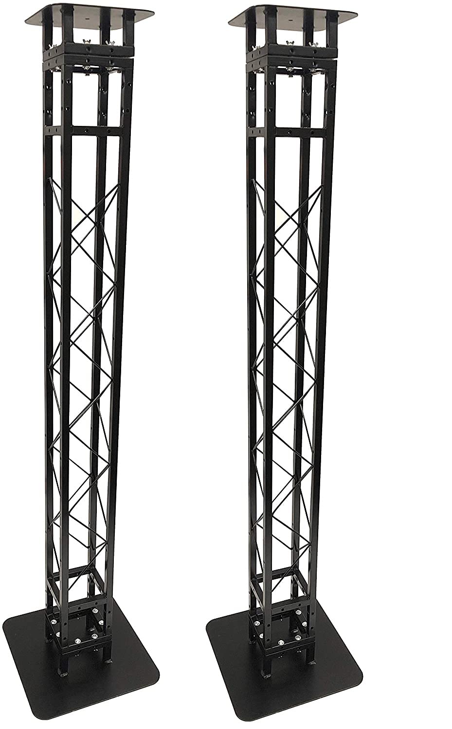 (2) Black 7.2 ft DJ Lighting Truss Light Weight Dual Totem System Trussing Tower