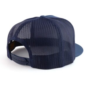 Trendy Apparel Shop Flexfit Oversize XXL Structured Blank 5 Panel Flatbill Snapback Mesh Cap - Navy -2XL