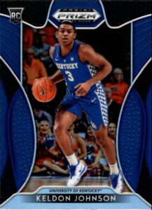 2019-20 panini prizm draft prizms blue #29 keldon johnson rc rookie kentucky wildcats basketball trading card