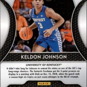 2019-20 Panini Prizm Draft Prizms Blue #29 Keldon Johnson RC Rookie Kentucky Wildcats Basketball Trading Card