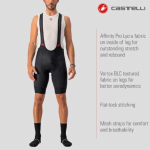 Castelli Men's Competizione Bibshort for Road and Gravel Biking l Cycling - Black - Small