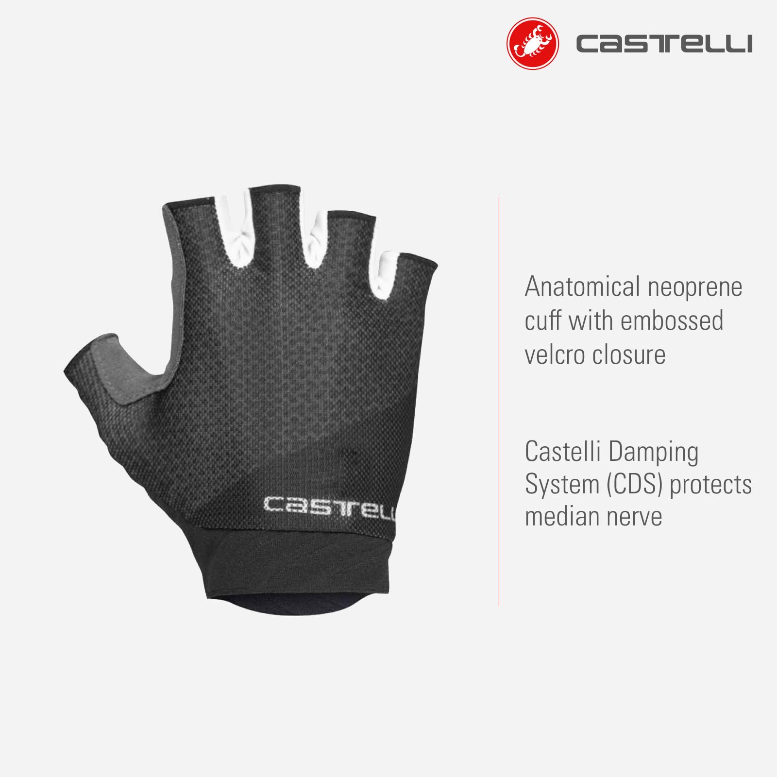 Castelli Women’s Roubaix Gel 2 Glove for Road and Gravel Biking I Cycling, Light Black, S